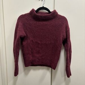 Everlane XS Deep Red Alpaca Wool Long Sleeve Sweater